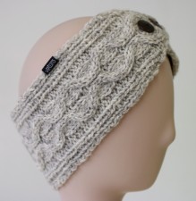 Infrared Knit Lined Wool Headband with Buttons
