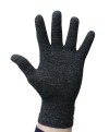 3D Knit Infrared Circulation Full Finger Gloves Dark Grey Heather