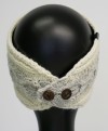 Infrared Knit Lined Wool Two-Tone Headband with Buttons